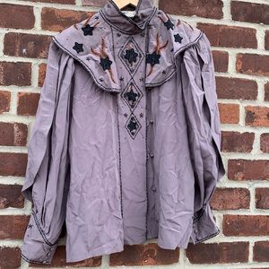 Beaded blouse. Lots of detailing. 100% silk